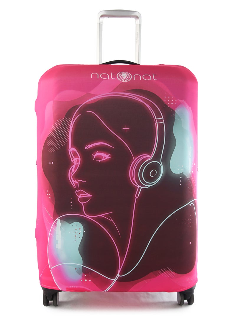 natOnat Travel Luggage Cover Protector - Suitcase Cover - Stretchy, Washable Spandex & Polyester - Protects Against Dirt & Scratches - Vibra Design - Fits 72-81 CM Height ( X Large ) - Image 1